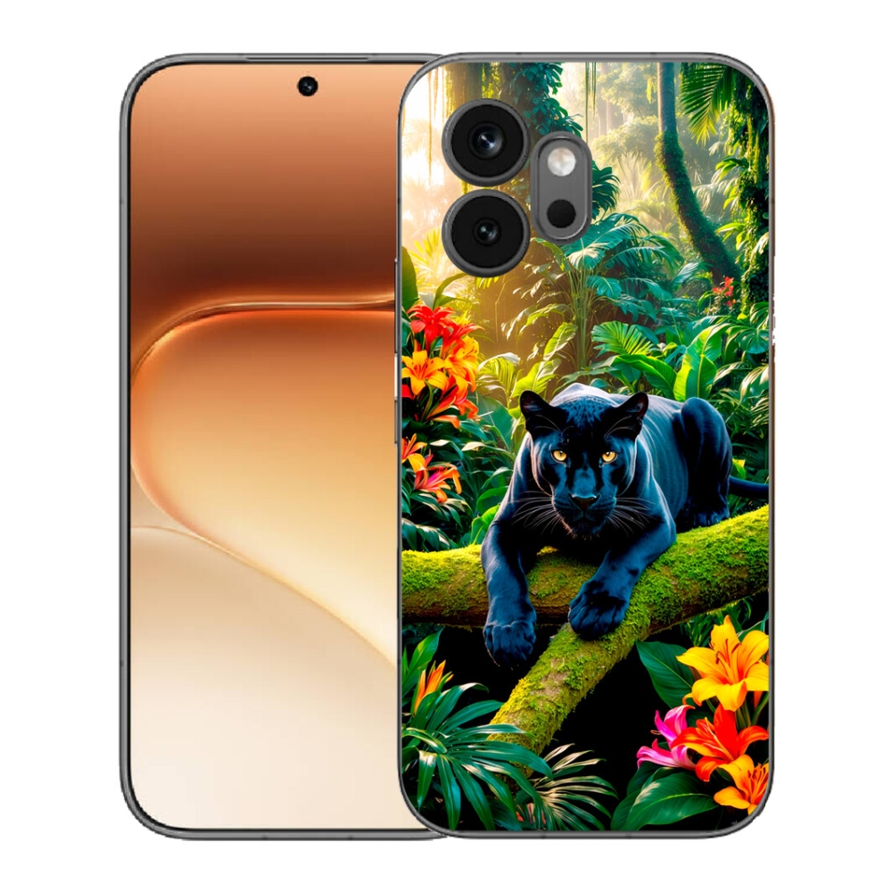 Gélový kryt mmCase na Honor 600 - čierny panter v džungli
