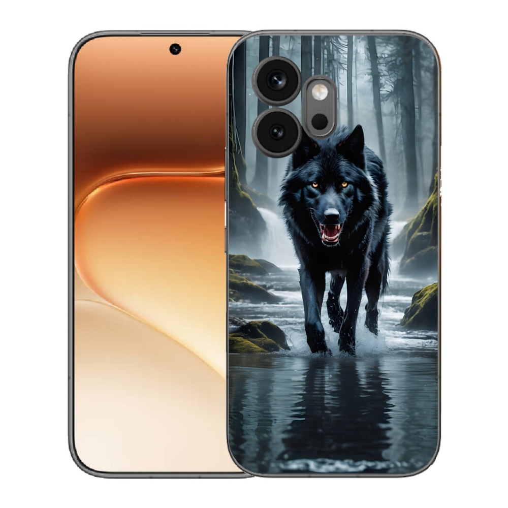 Gélový kryt mmCase na Honor 600 - čierny vlk