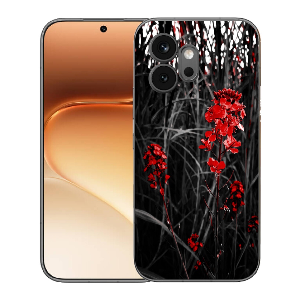 Gélový kryt mmCase na Honor 600 - červená rastlina