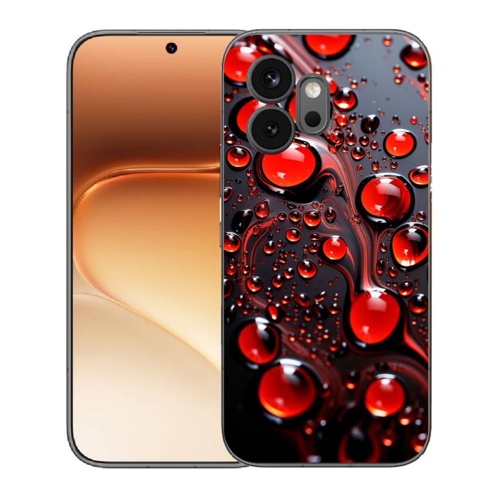 Gélový kryt mmCase na Honor 600 - červené kvapky 2