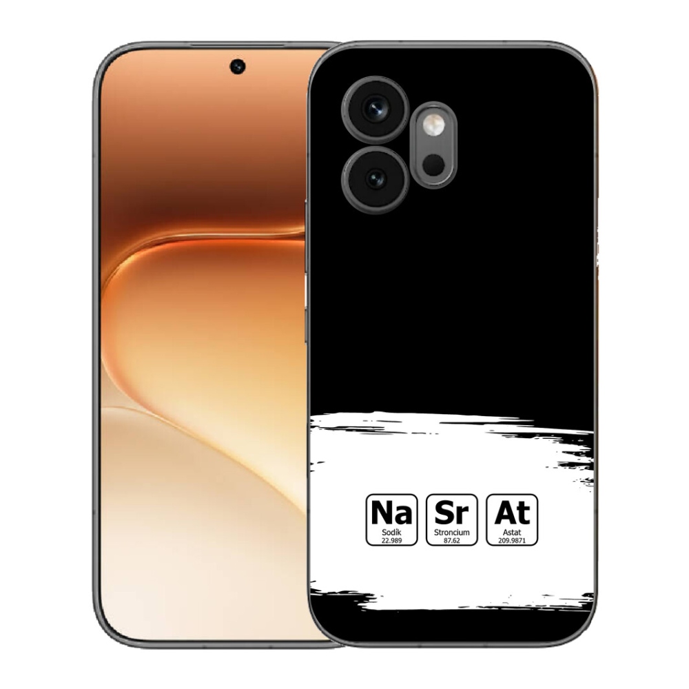 Gélový kryt mmCase na Honor 600 - chemické prvky bieločierne pozadie