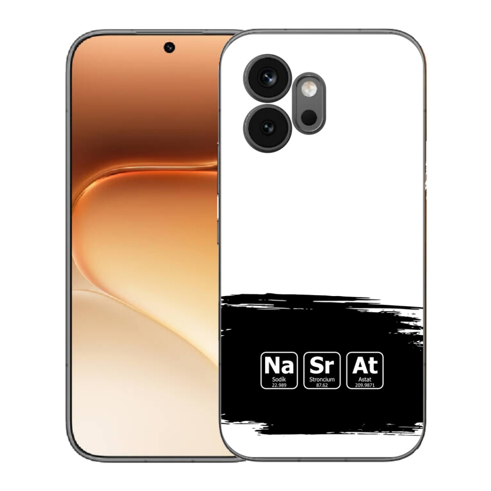 Gélový kryt mmCase na Honor 600 - chemické prvky čiernobiele pozadie
