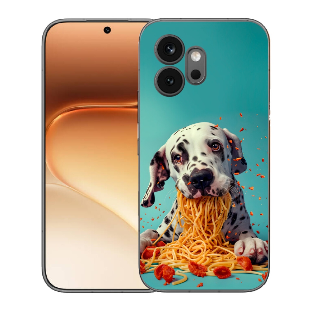 Gélový kryt mmCase na Honor 600 - dalmatín a špagety