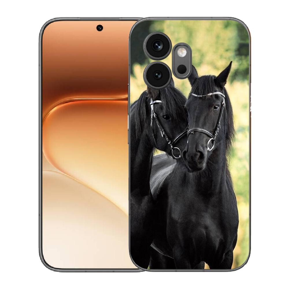 Gélový kryt mmCase na Honor 600 - dva čierne kone