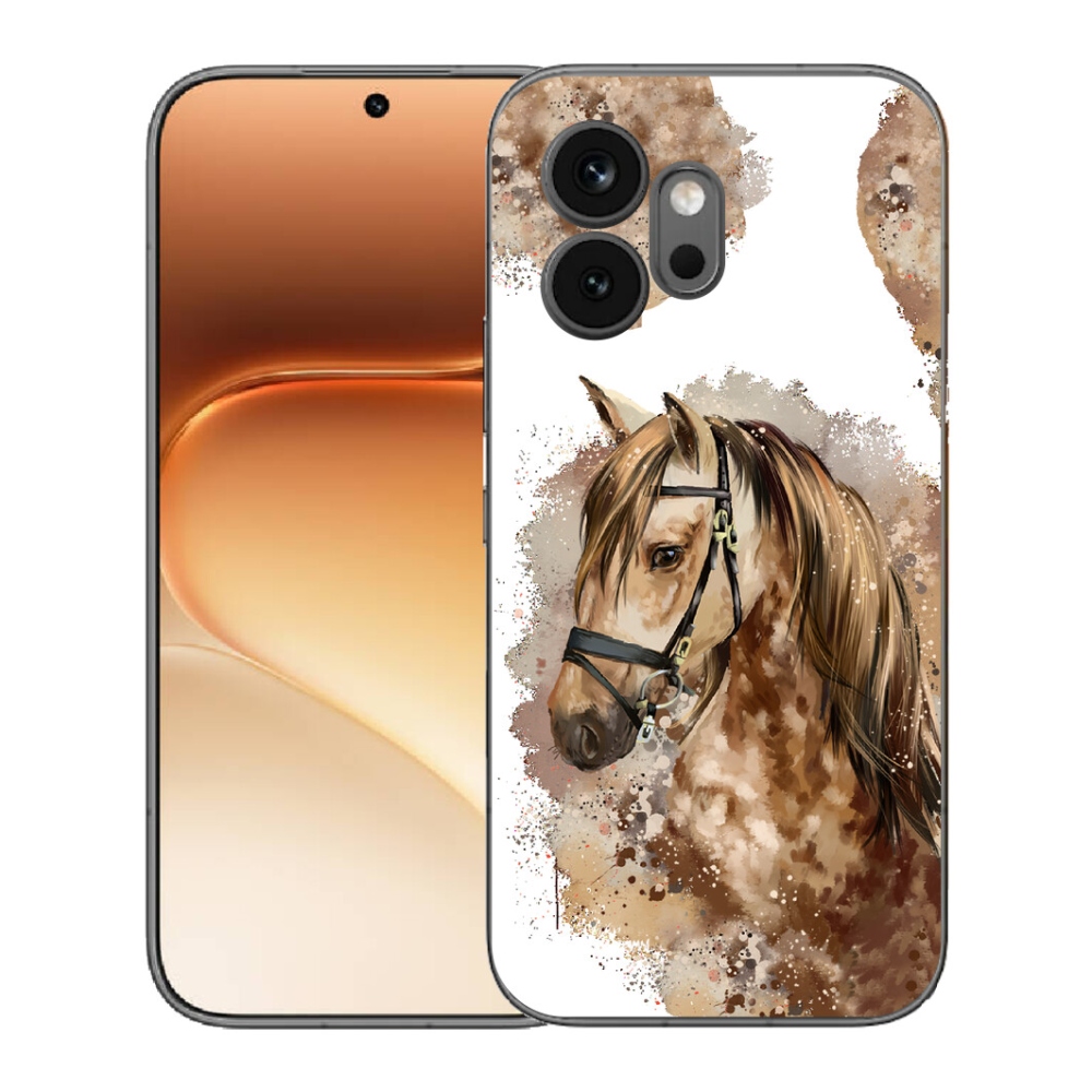 Gélový kryt mmCase na Honor 600 - hnedý kreslený kôň
