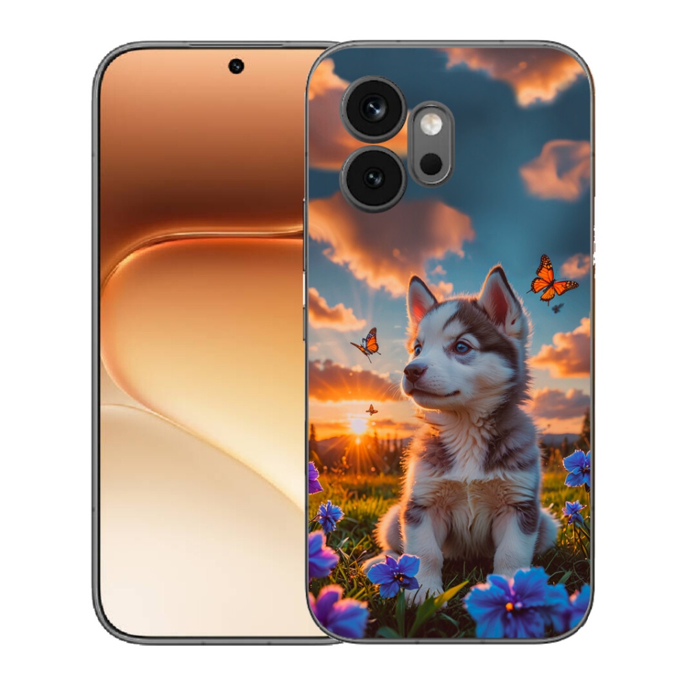 Gélový kryt mmCase na Honor 600 - husky pri západe slnka