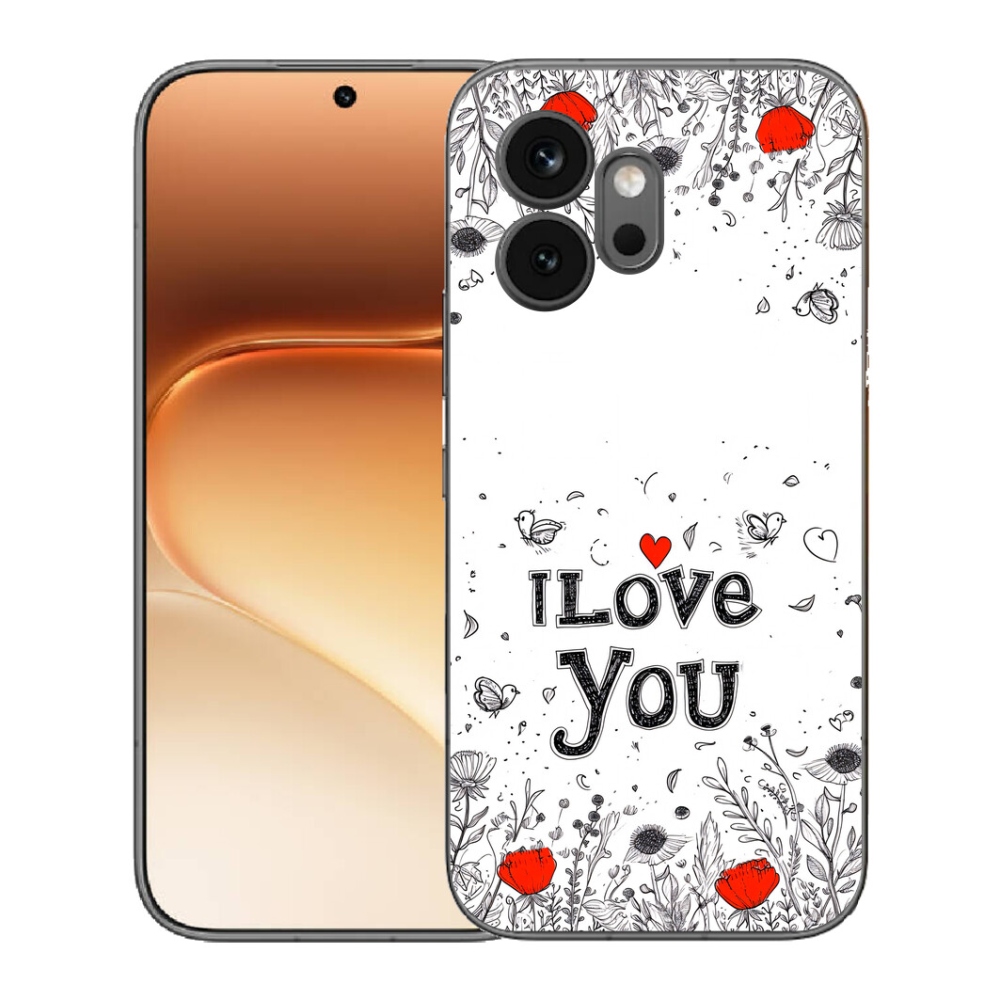 Gélový kryt mmCase na Honor 600 - I love you biele pozadie