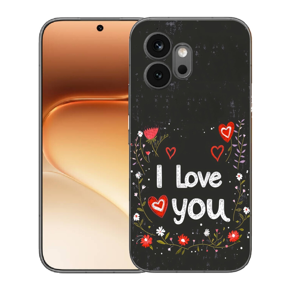 Gélový kryt mmCase na Honor 600 - I love you čierne pozadie