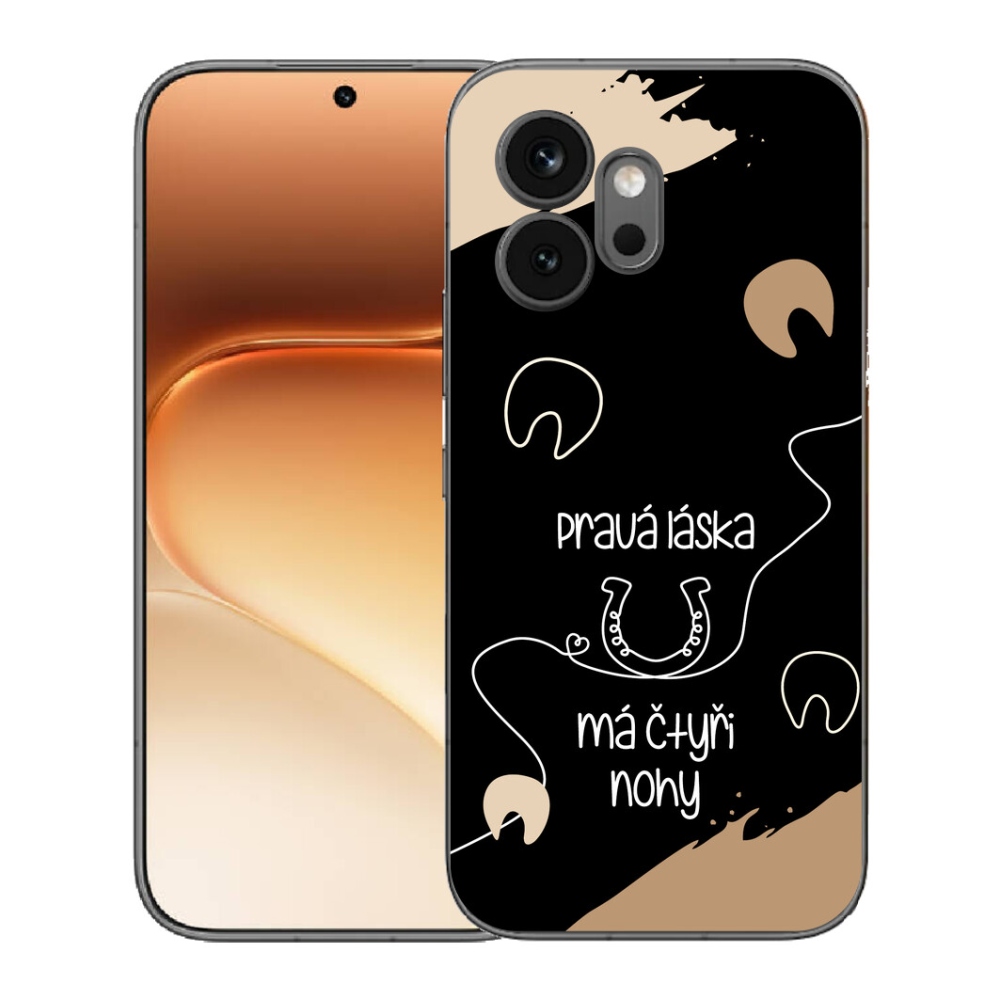Gélový kryt mmCase na Honor 600 - konský motív čierne pozadie