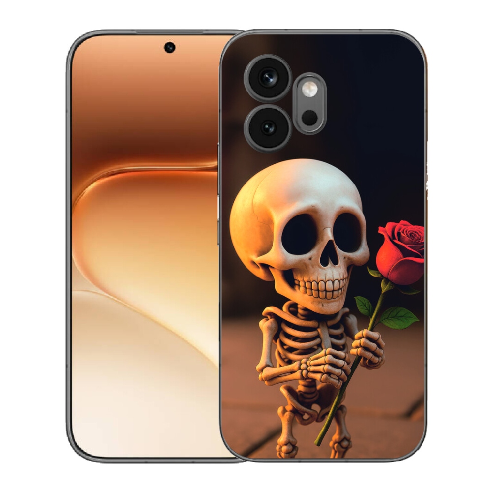 Gélový kryt mmCase na Honor 600 - kostlivec s ružou