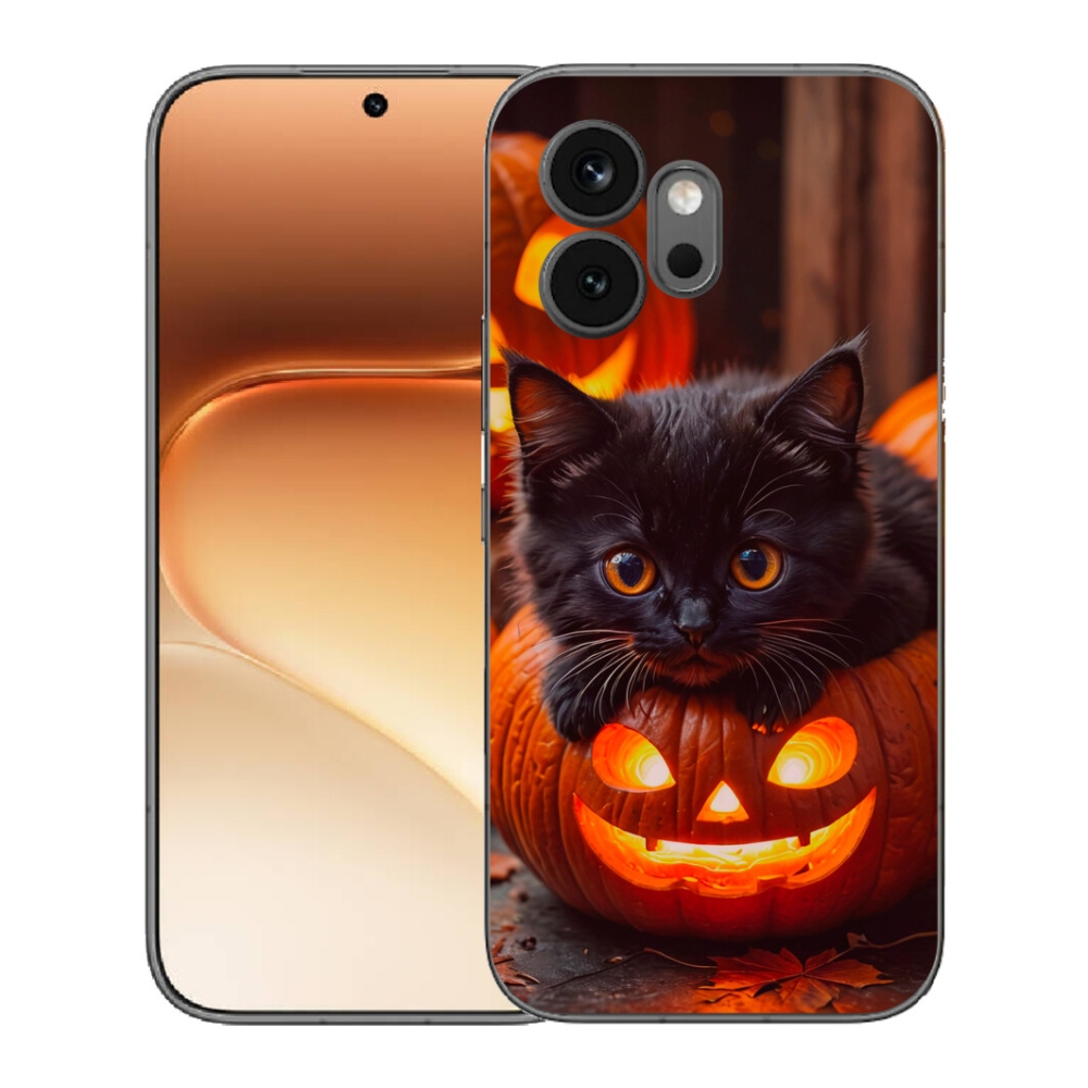 Gélový kryt mmCase na Honor 600 - mačiatko a tekvica