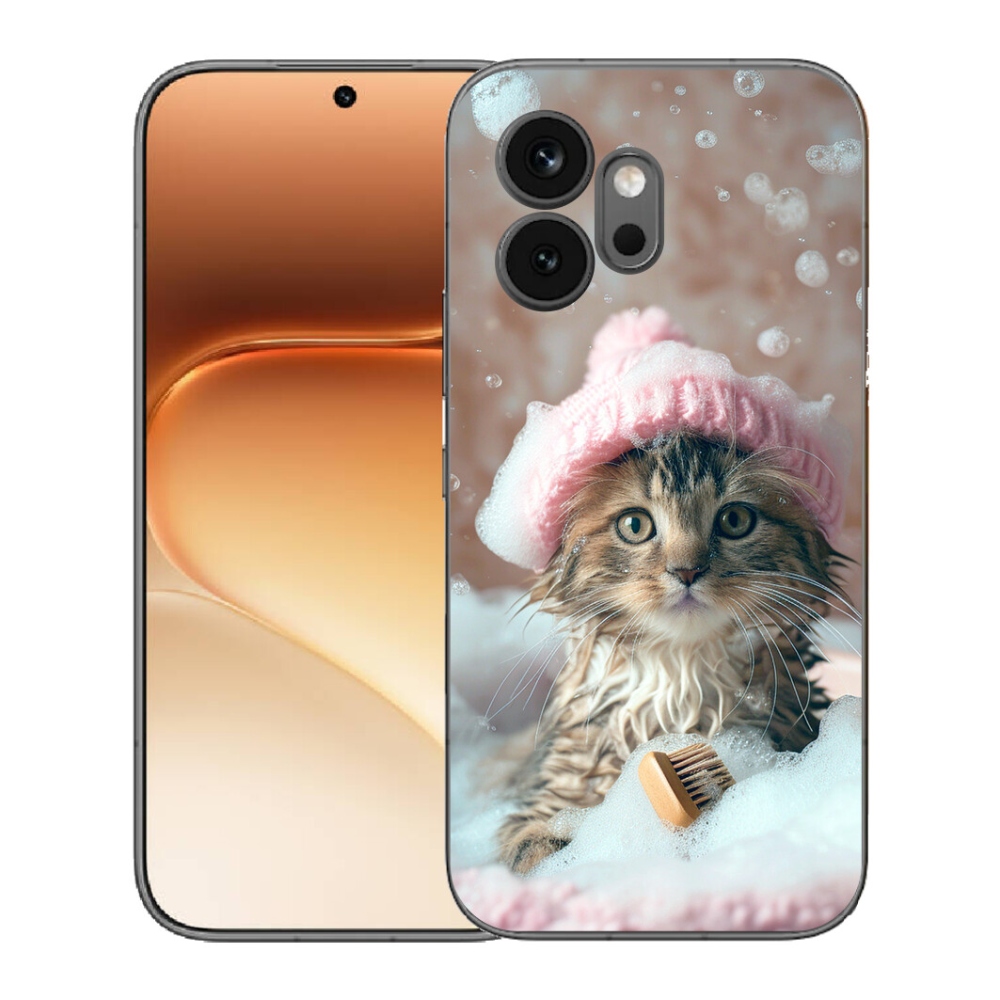 Gélový kryt mmCase na Honor 600 - mačiatko a kúpeľ