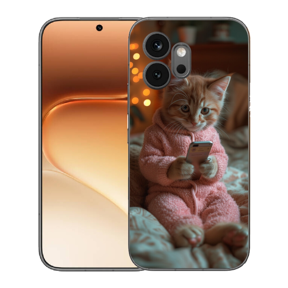 Gélový kryt mmCase na Honor 600 - mačiatko s mobilom