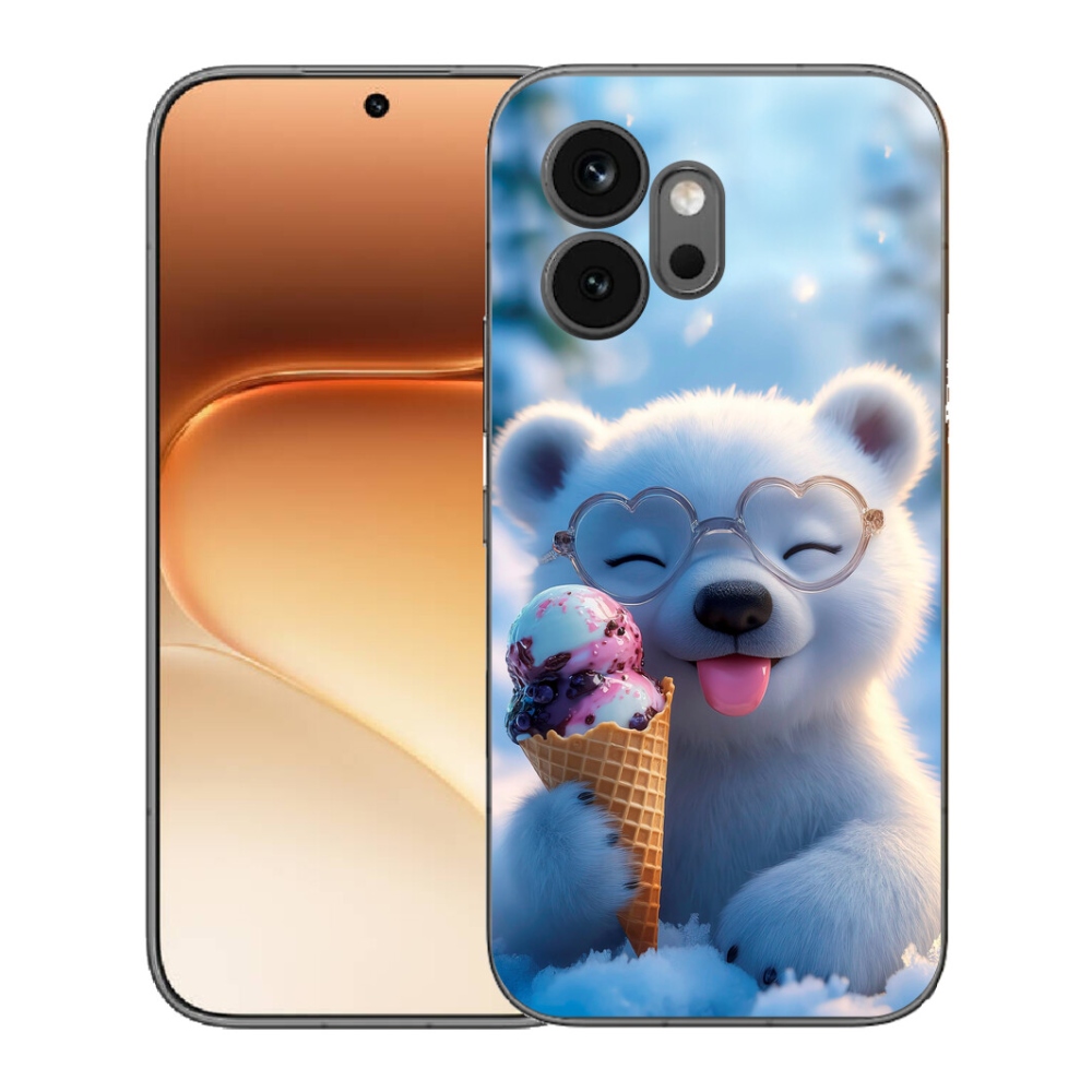 Gélový kryt mmCase na Honor 600 - medvedík so zmrzlinou