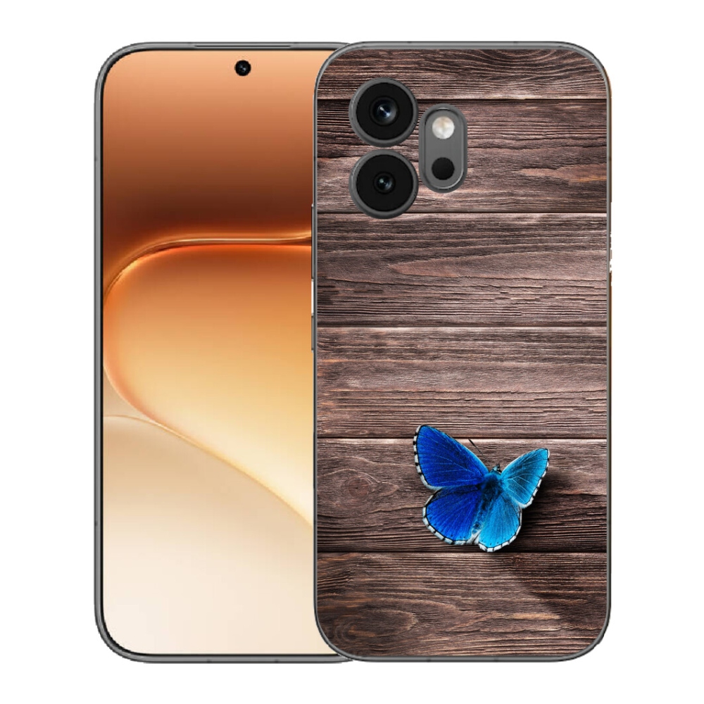 Gélový kryt mmCase na Honor 600 - modrý motýľ 1