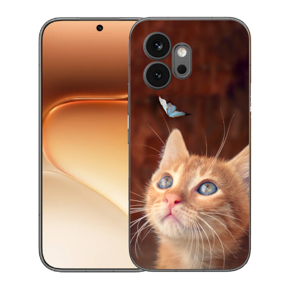 Gélový kryt mmCase na Honor 600 - motýľ a mačiatko