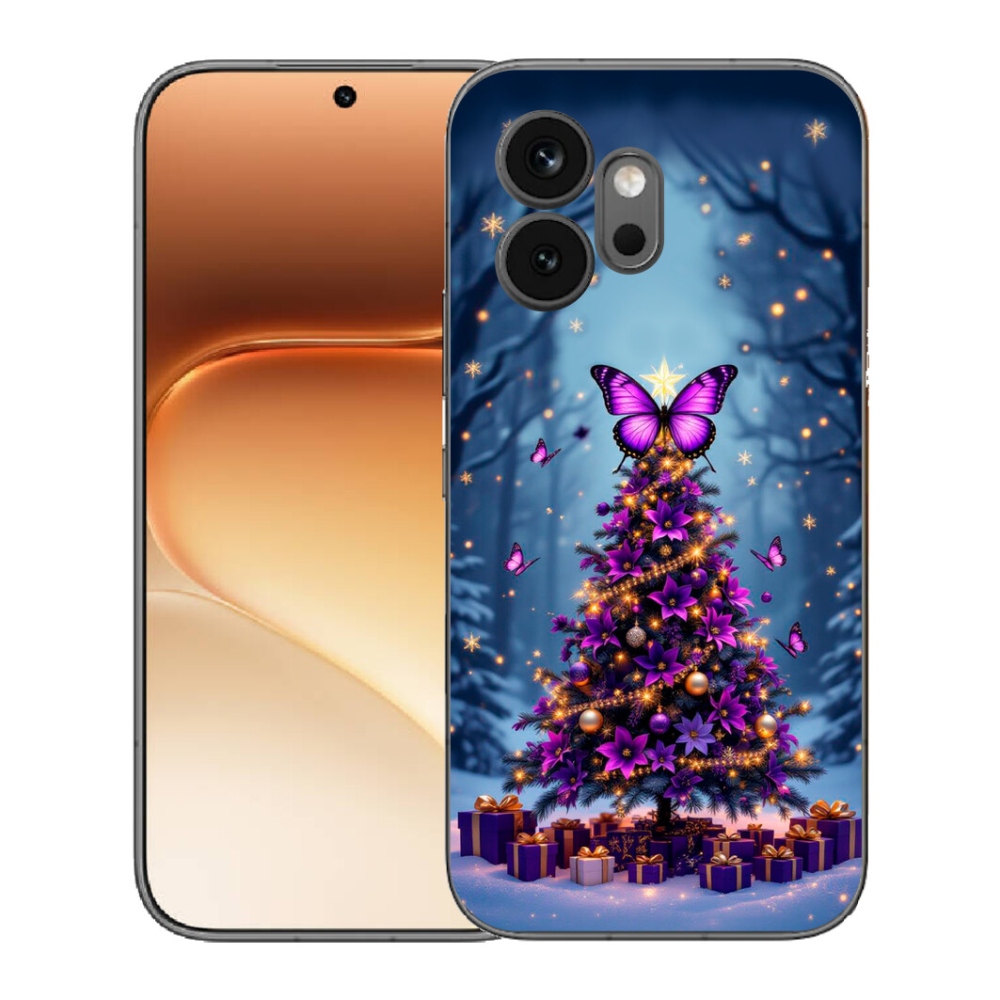 Gélový kryt mmCase na Honor 600 - motýlí vianočný stromček