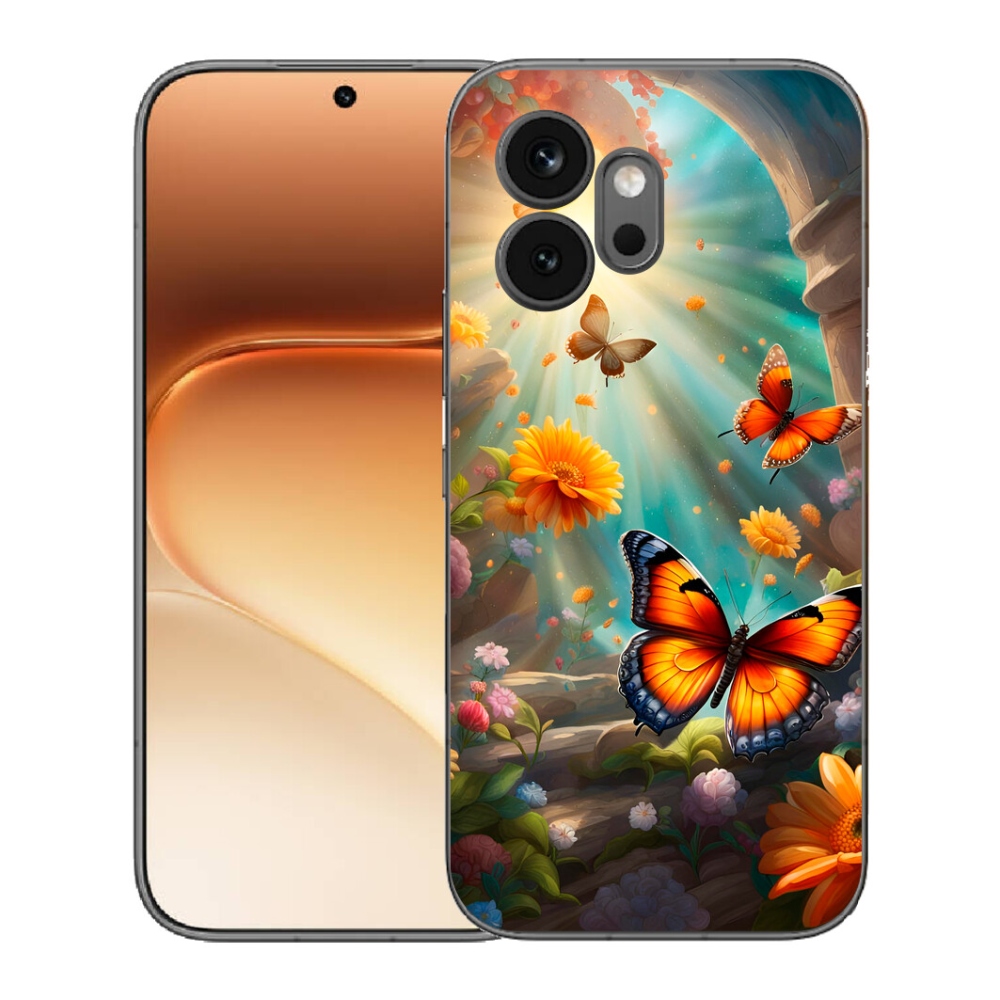 Gélový kryt mmCase na Honor 600 - motýlia záhrada 2