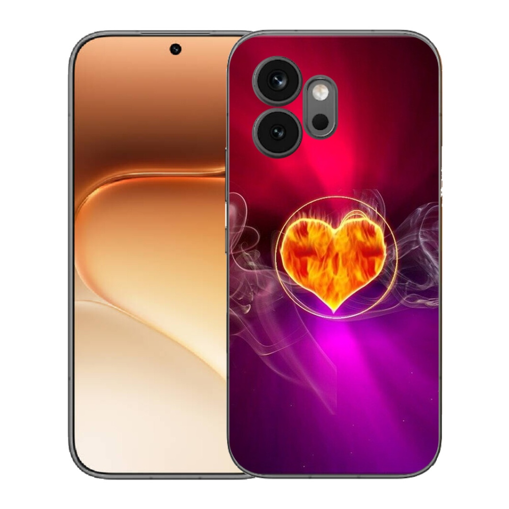 Gélový kryt mmCase na Honor 600 - ohnivé srdce