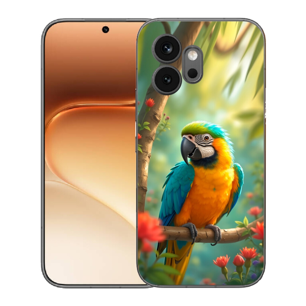 Gélový kryt mmCase na Honor 600 - papagáj ara modrožltá
