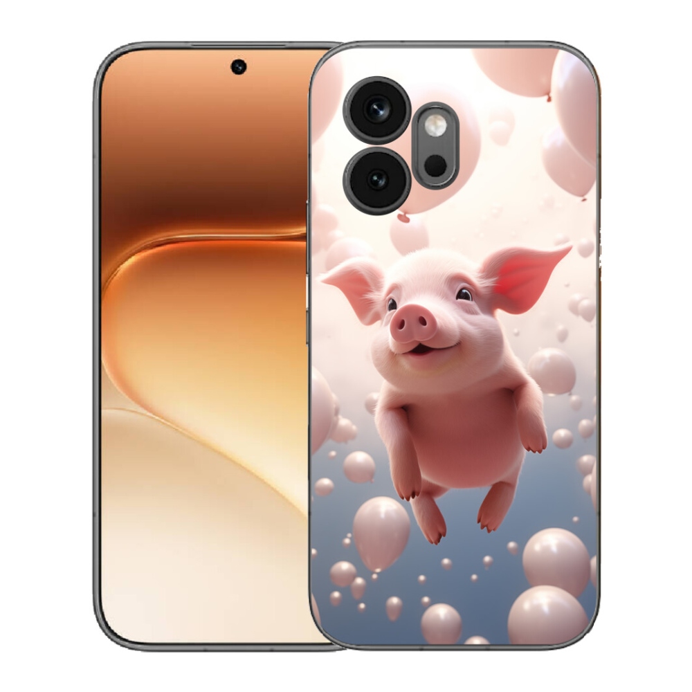 Gélový kryt mmCase na Honor 600 - prasiatko s balónikmi