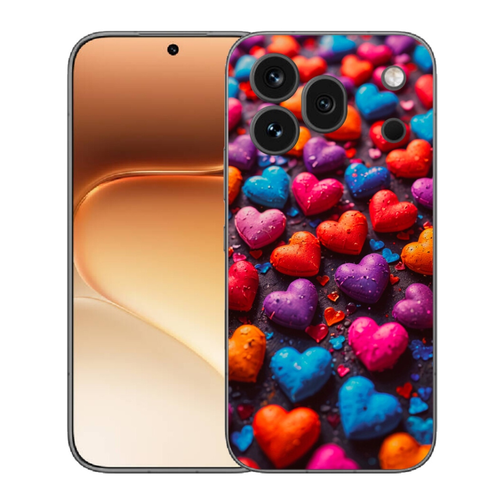 Gélový kryt mmCase na Honor 600 Pro - farebné srdcia