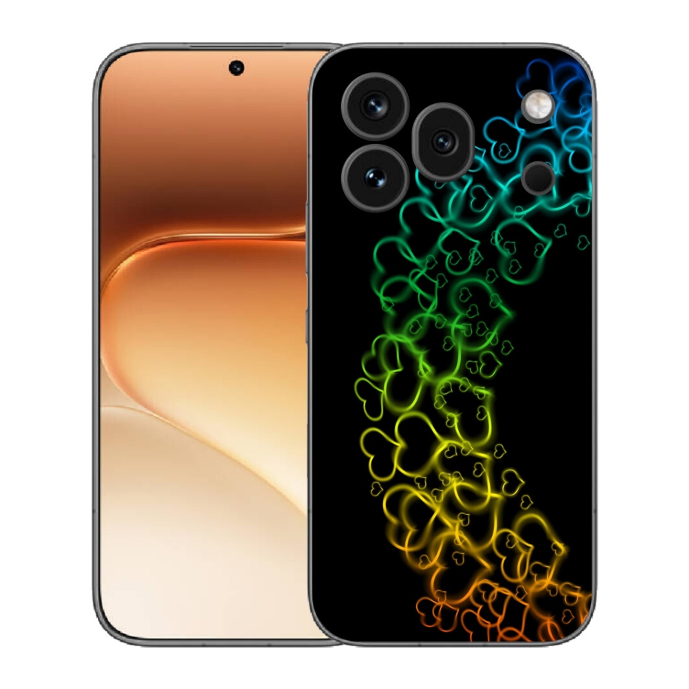 Gélový kryt mmCase na Honor 600 Pro - farebné srdiečka