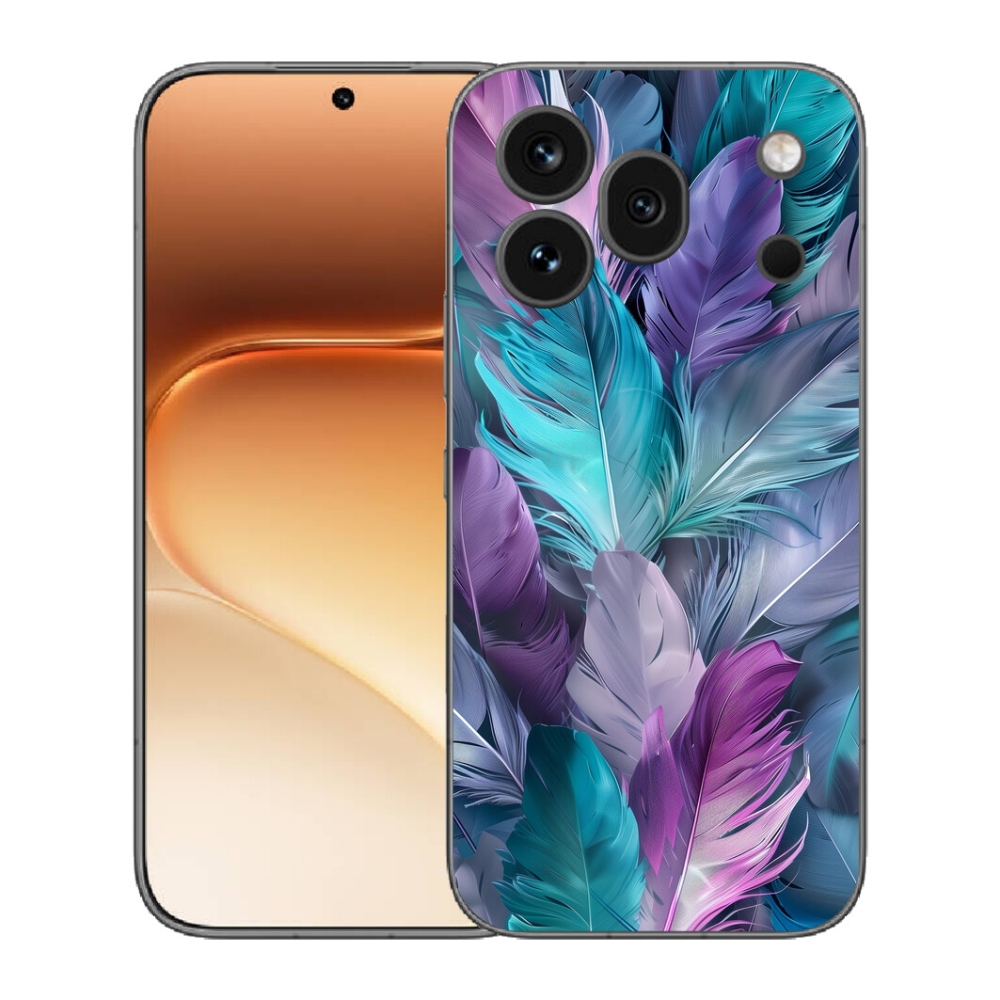 Gélový kryt mmCase na Honor 600 Pro - farebné perie 2