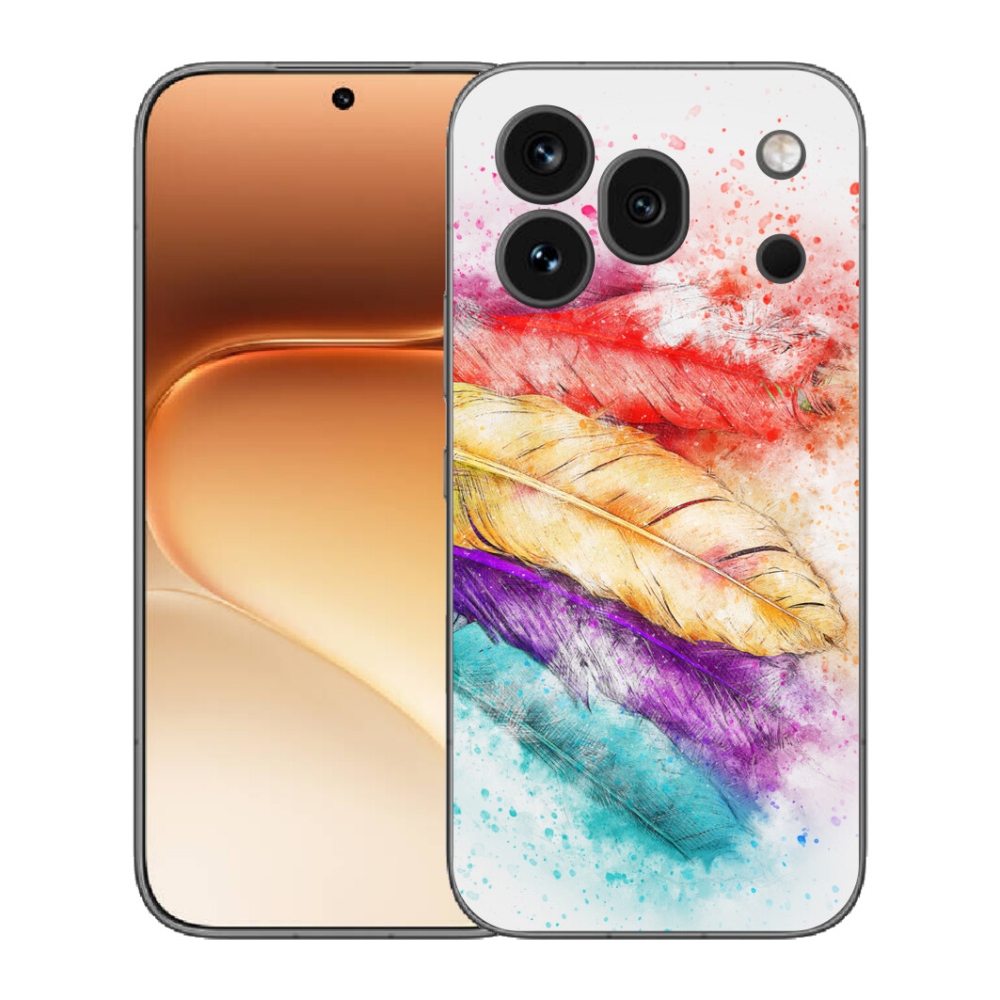 Gélový kryt mmCase na Honor 600 Pro - farebné perie