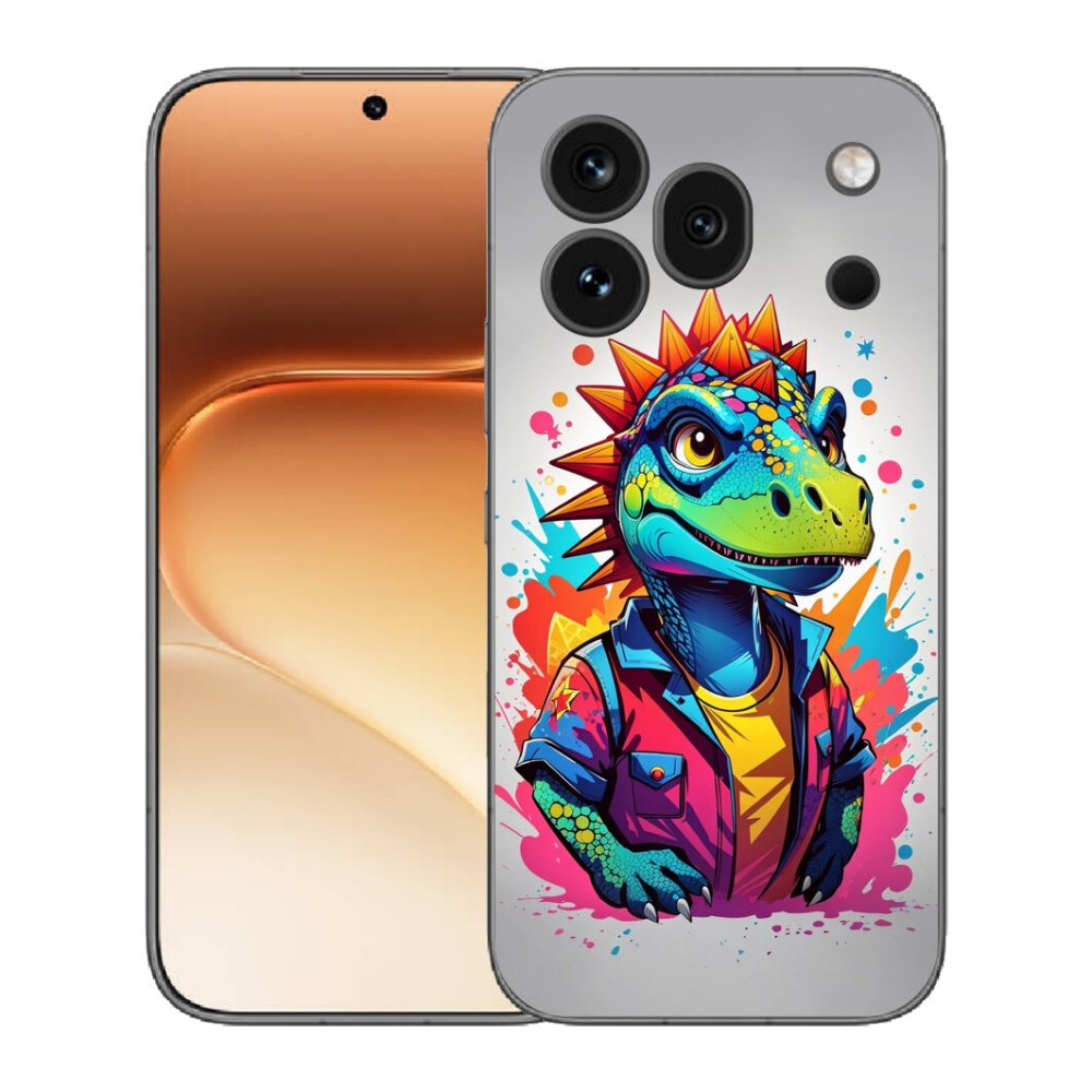 Gélový kryt mmCase na Honor 600 Pro - farebný dinosaurus