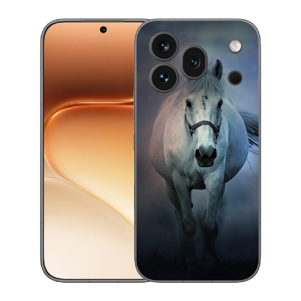 Gélový kryt mmCase na Honor 600 Pro - bežiaci biely kôň