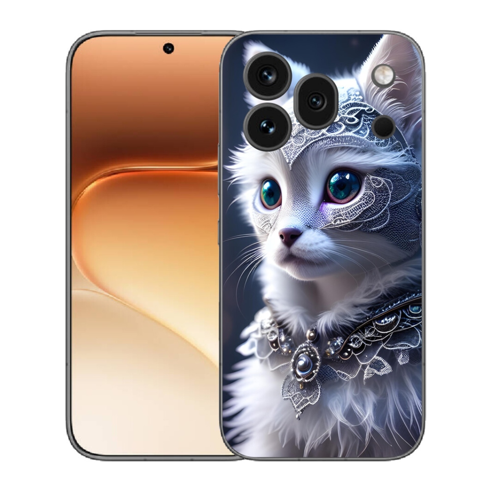 Gélový kryt mmCase na Honor 600 Pro - biela mačka
