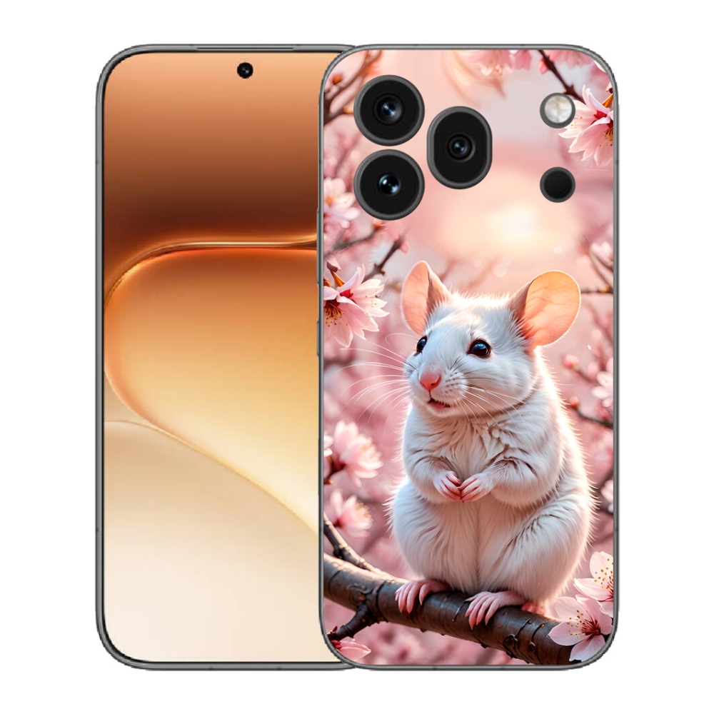 Gélový kryt mmCase na Honor 600 Pro - biela myš na vetve