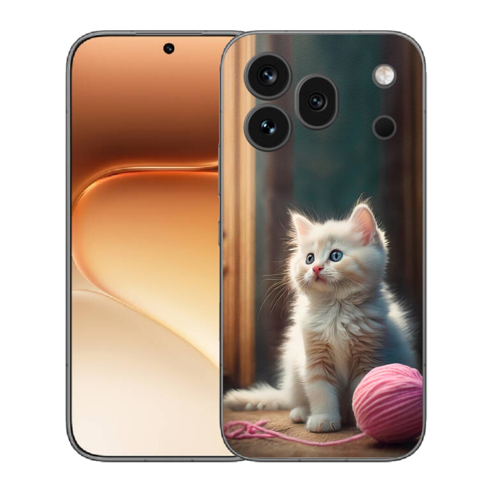 Gélový kryt mmCase na Honor 600 Pro - biele mačiatko 2