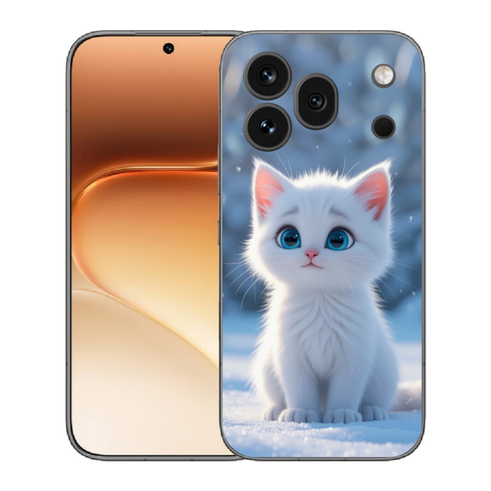 Gélový kryt mmCase na Honor 600 Pro - biele mačiatko 3