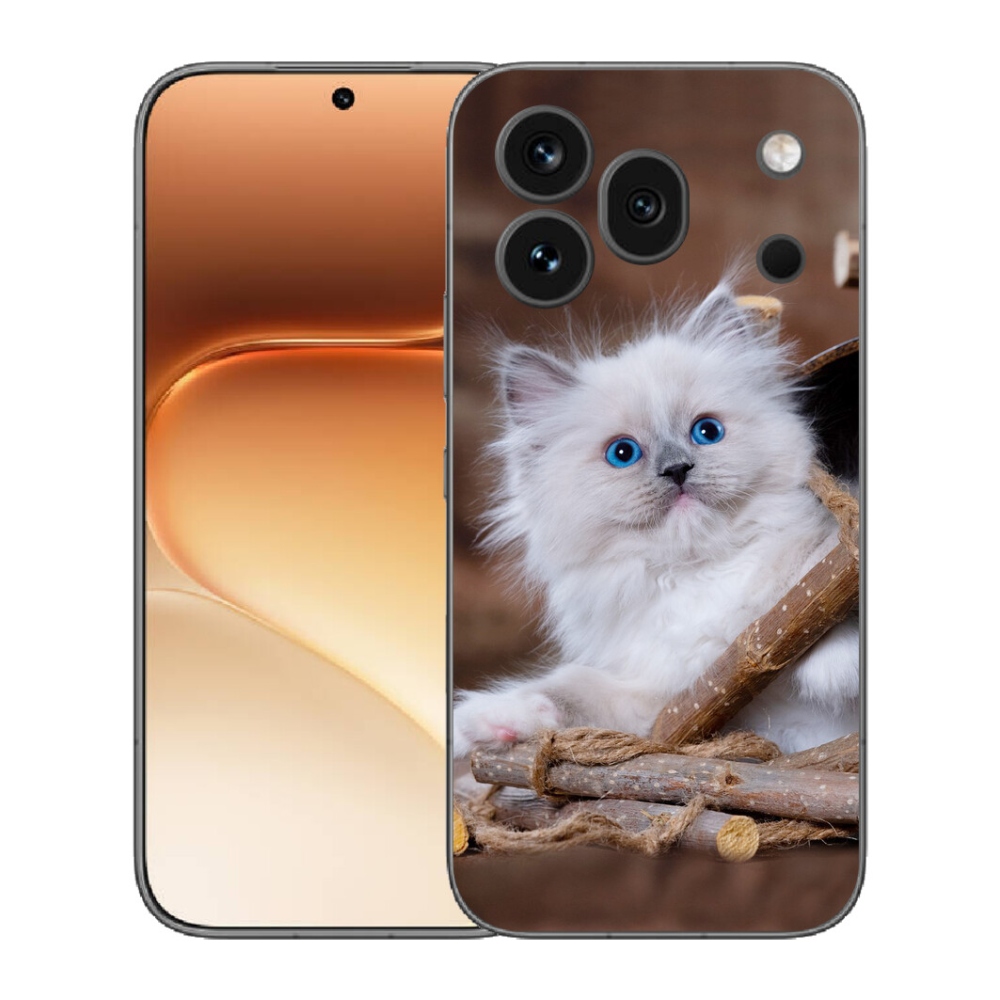 Gélový kryt mmCase na Honor 600 Pro - biele mačiatko