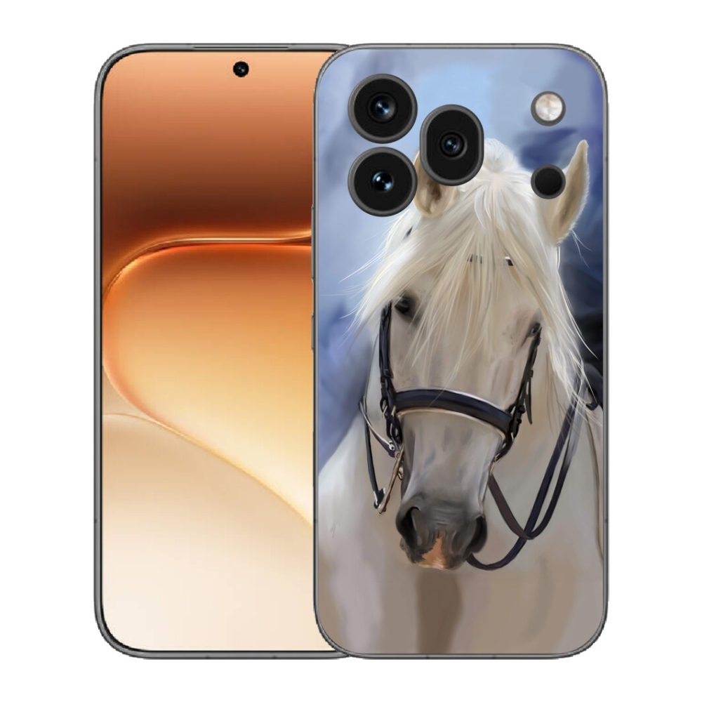 Gélový kryt mmCase na Honor 600 Pro - biely kôň