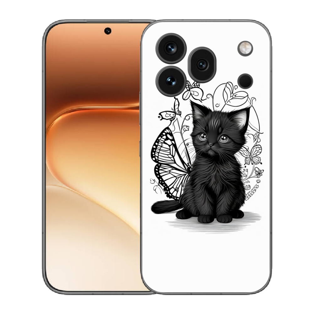 Gélový kryt mmCase na Honor 600 Pro - čierne mačiatko