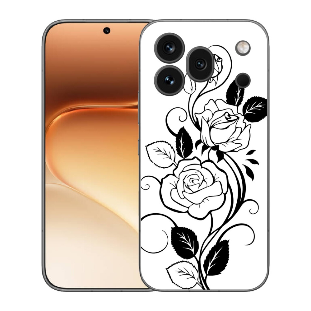 Gélový kryt mmCase na Honor 600 Pro - čiernobiela ruža