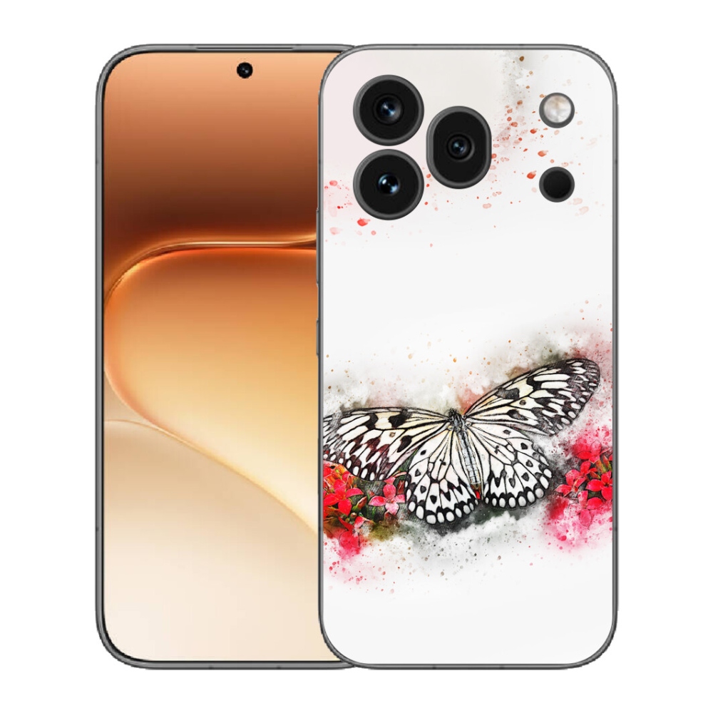 Gélový kryt mmCase na Honor 600 Pro - čiernobiely motýľ
