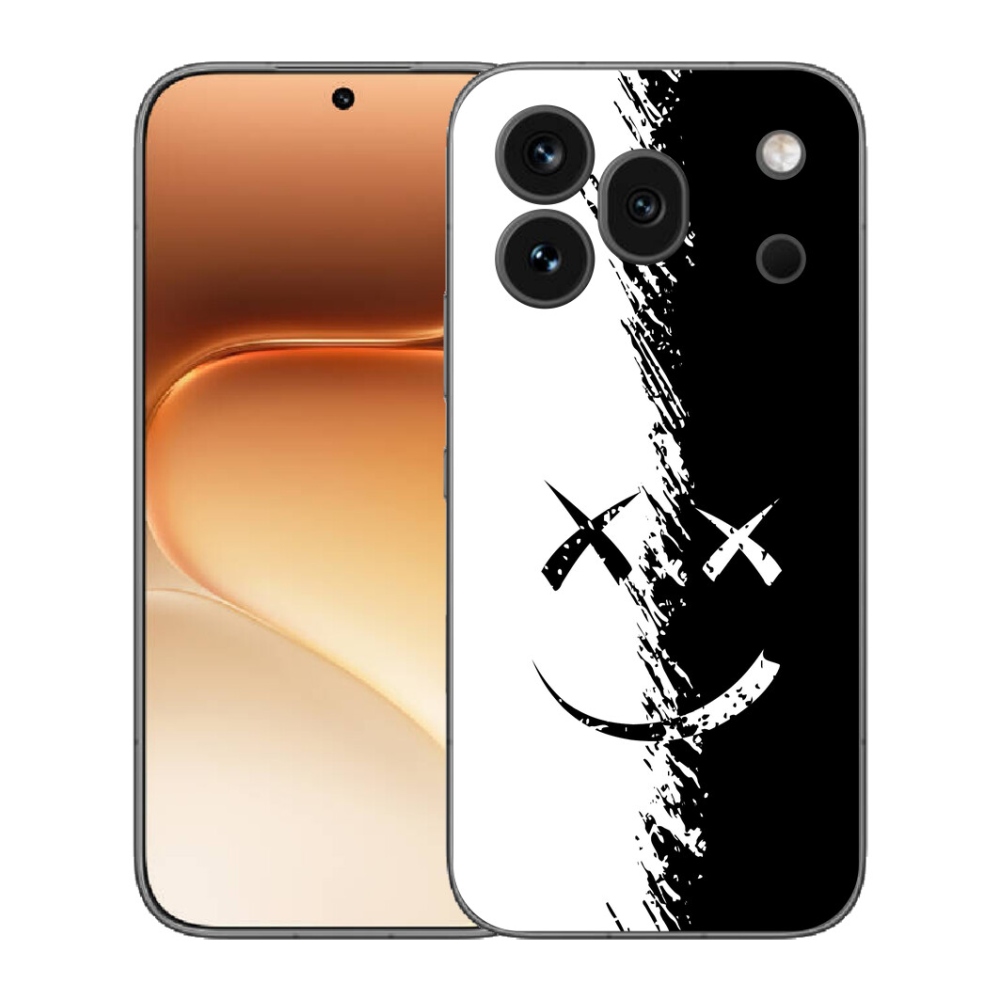 Gélový kryt mmCase na Honor 600 Pro - čiernobiely smajlík