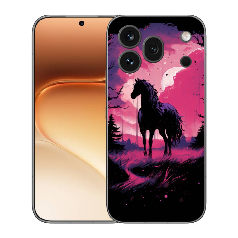 Gélový kryt mmCase na Honor 600 Pro - čierny kreslený kôň 1