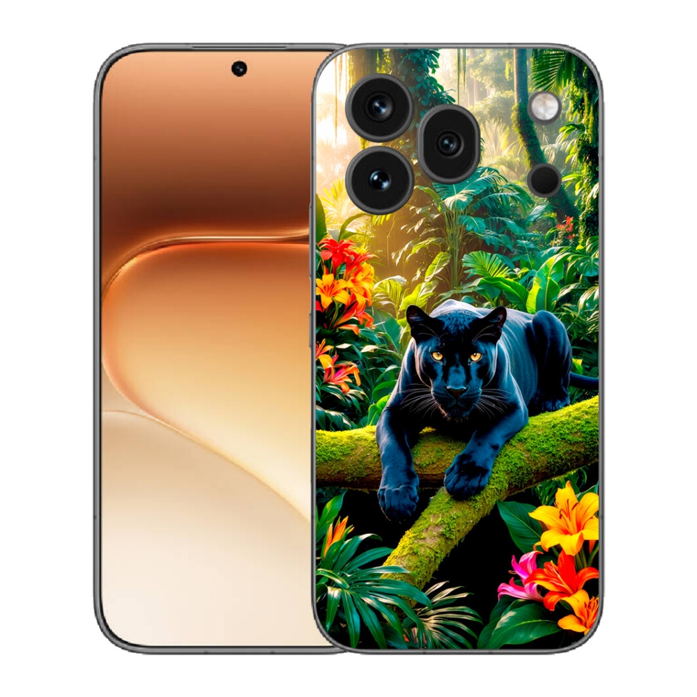 Gélový kryt mmCase na Honor 600 Pro - čierny panter v džungli
