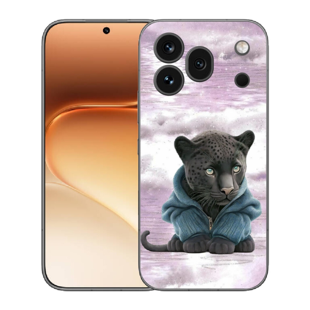 Gélový kryt mmCase na Honor 600 Pro - čierny panter vo svetri