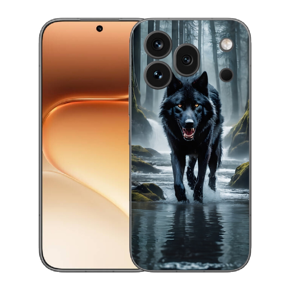 Gélový kryt mmCase na Honor 600 Pro - čierny vlk