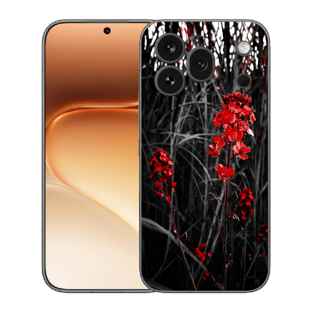 Gélový kryt mmCase na Honor 600 Pro - červená rastlina