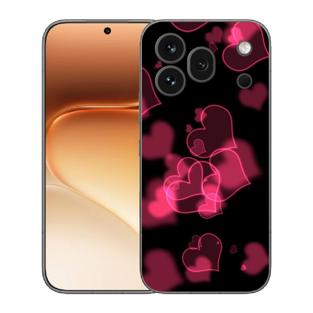 Gélový kryt mmCase na Honor 600 Pro - červené srdiečka