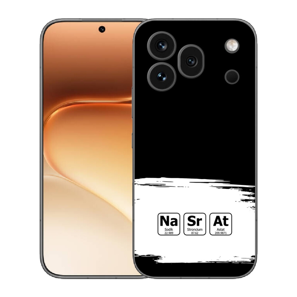 Gélový kryt mmCase na Honor 600 Pro - chemické prvky bieločierne pozadie