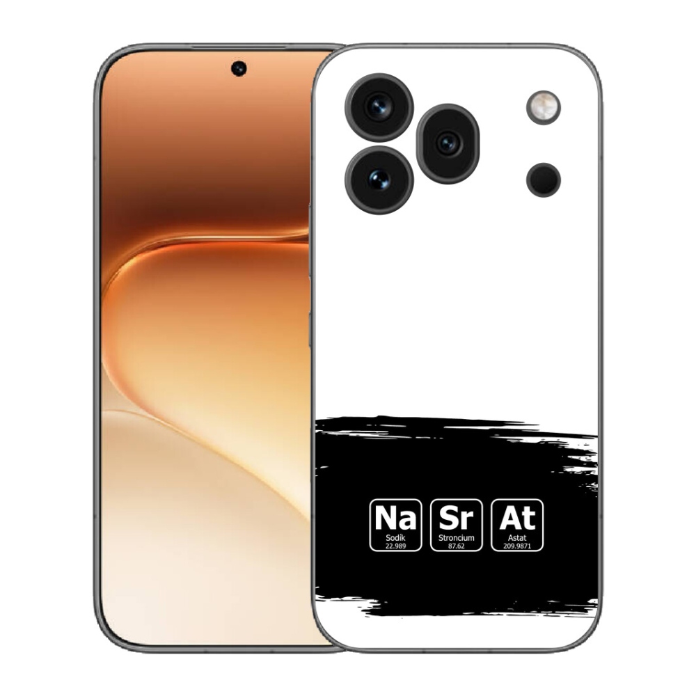Gélový kryt mmCase na Honor 600 Pro - chemické prvky čiernobiele pozadie