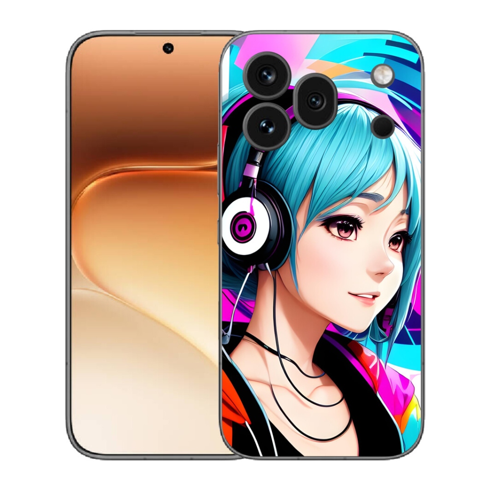 Gélový kryt mmCase na Honor 600 Pro - dievča so slúchadlami